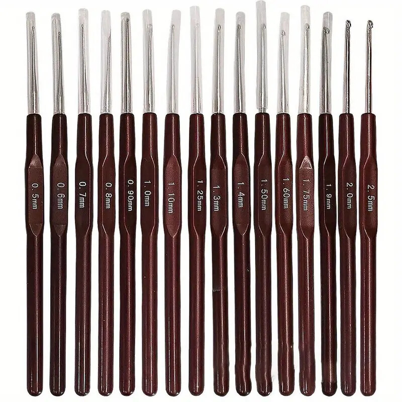 Hand Lace Crochet Needles Crochet Hooks Knitting Needles 16 Sizes (.5 to 2.5MM)!