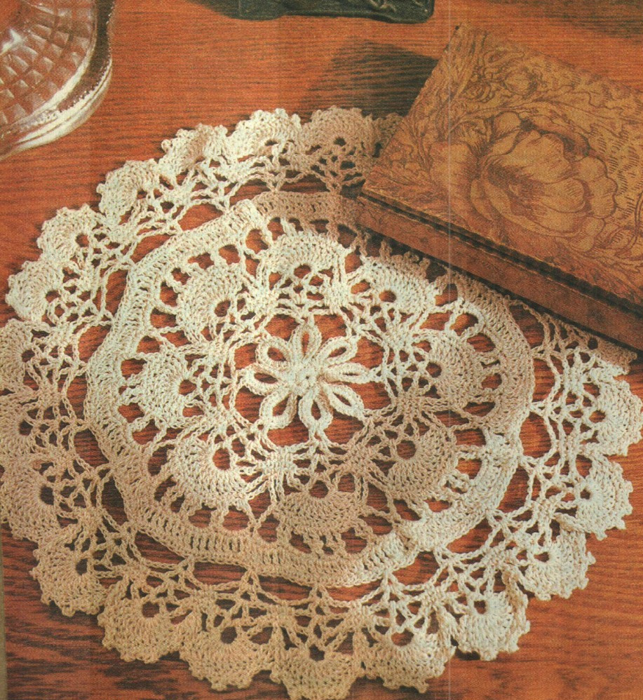 DAINTY CROCHETED DOILY 16" HOME DECOR DIGEST SIZE CROCHET PATTERN INSTRUCTIONS