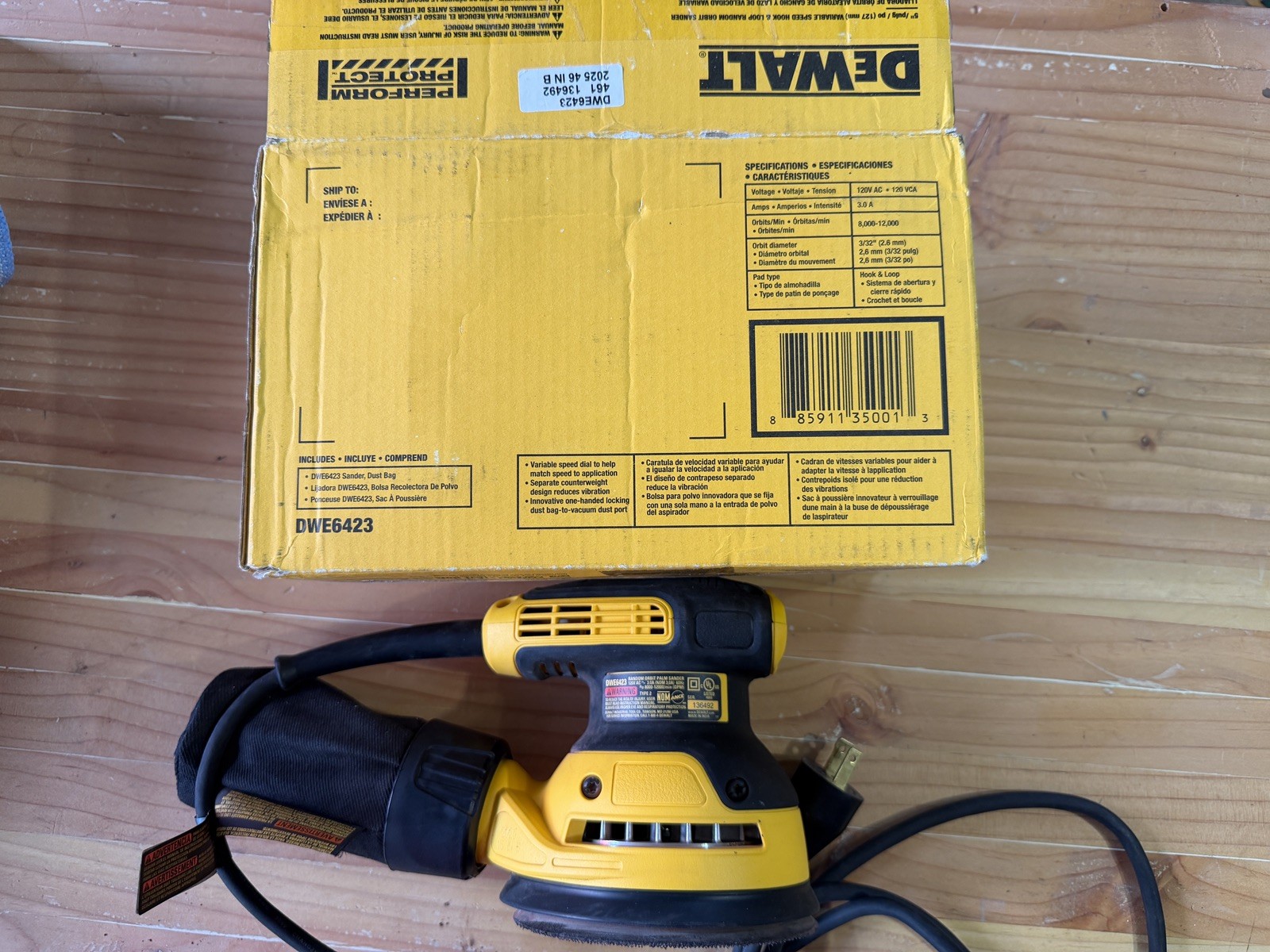 DEWALT Random Orbit Sander, Variable Speed, 5-Inch (DWE6423)