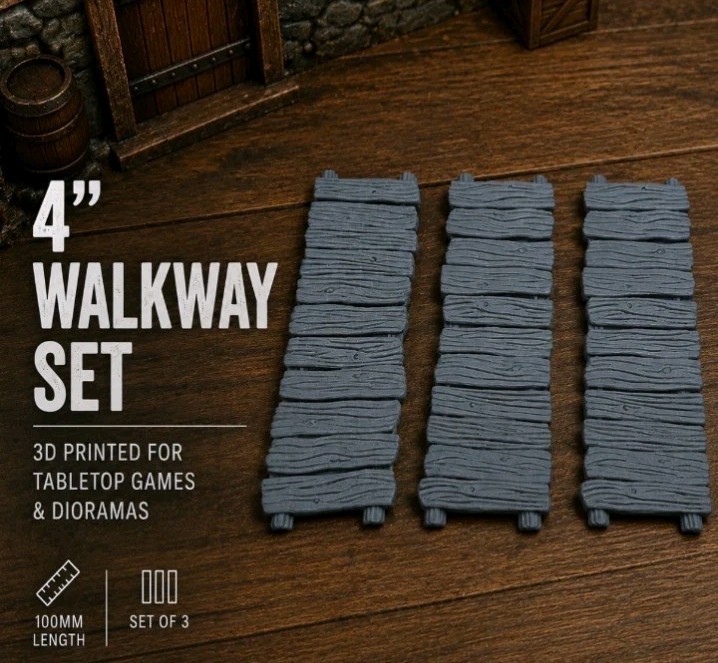 4" Building Connecting Walkways -32mm Scale -Fantasy -Scatter -Ruins -Mordheim