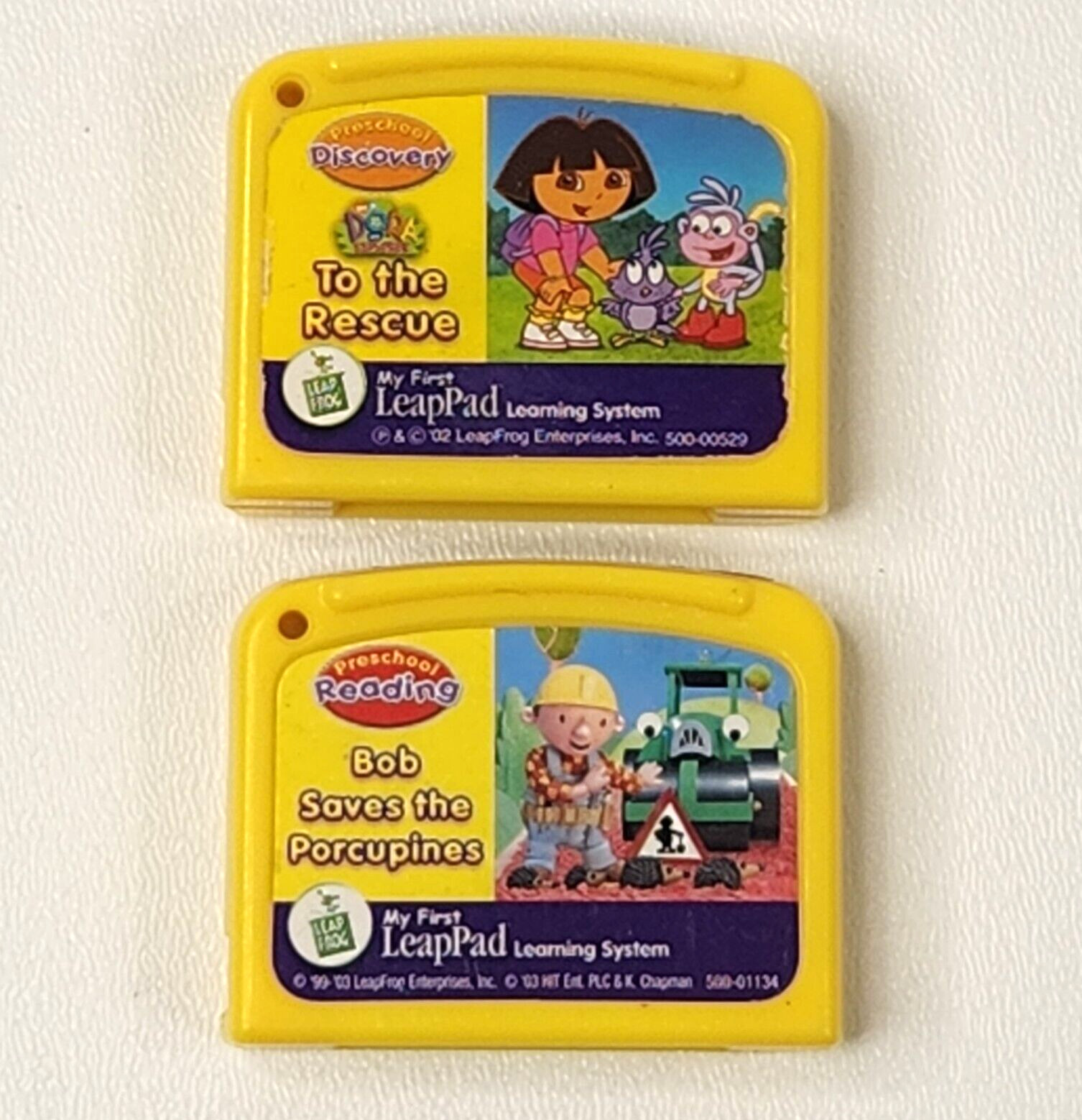 LeapPad Preschool Discovery Reading Dora Rescue Bob Saves Porcupines Lot of 2