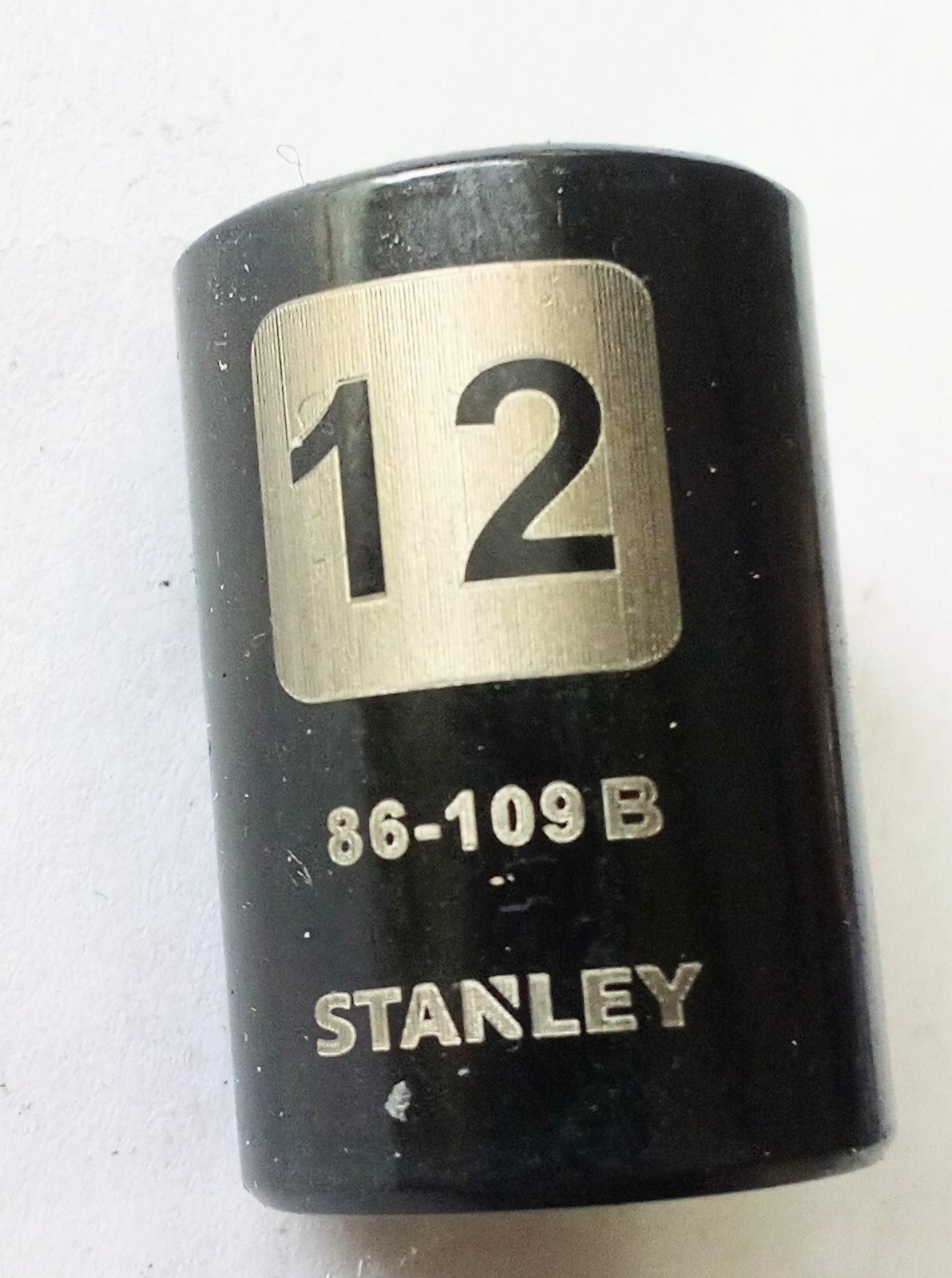 Stanley 12 mm x 1/4"  Standard Socket 86-109B Black Chrome 6 Pt Free Shipping