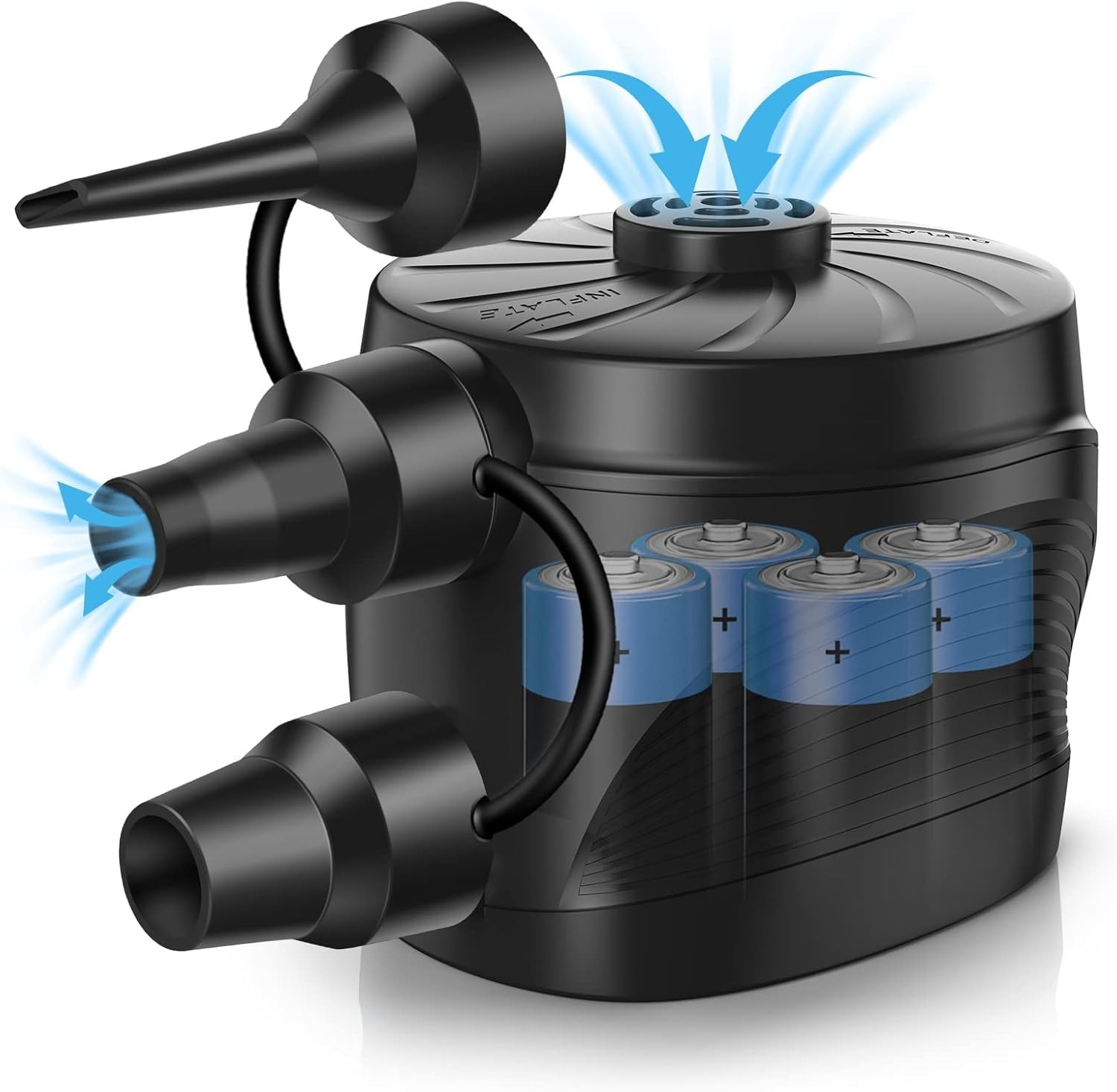 Electric Air Pump for Mattress, Battery Powered Portable Airbed Camping Inflatab