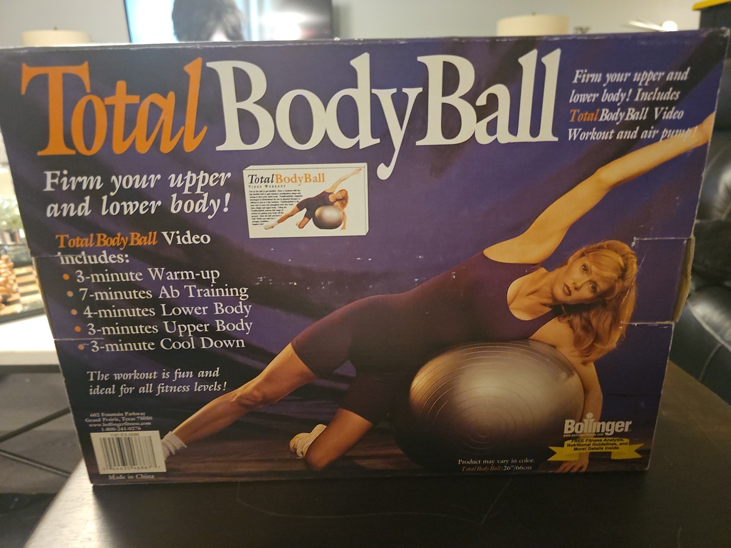 Total Body Ball - Medium 26” Ball, Air Pump, Total Body Ball Video Vhs NEW