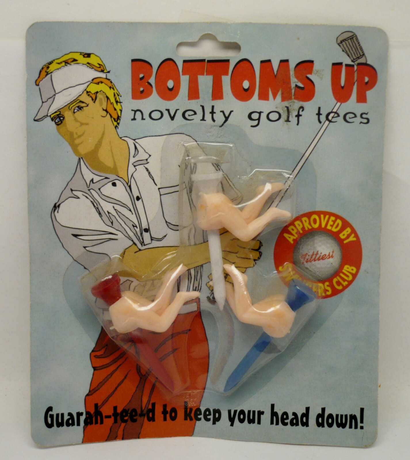 1990s Bottoms Up Novelty Golf Tees Gag Gift Approved by Tittiest Swinger Club