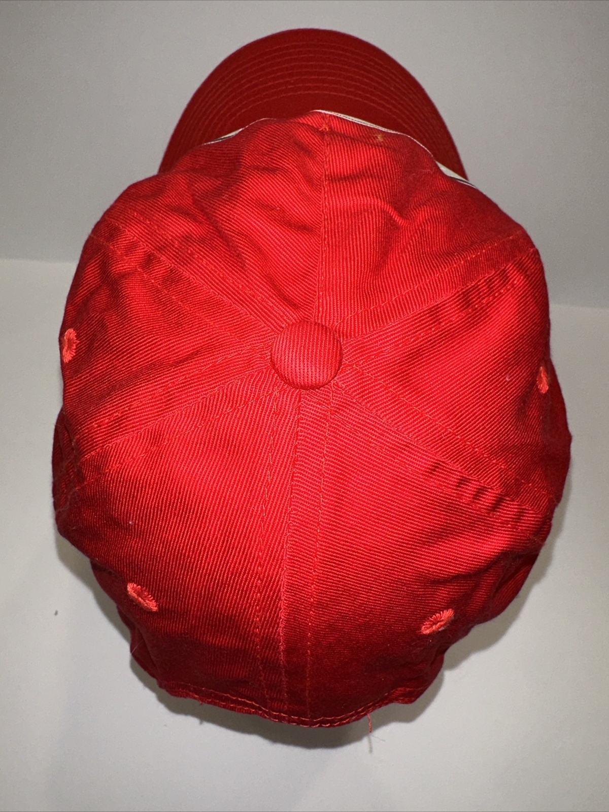 TSA Racing Logo Hat Cap Red Screen Print Hook Loop White Bill Edge Hook Loop