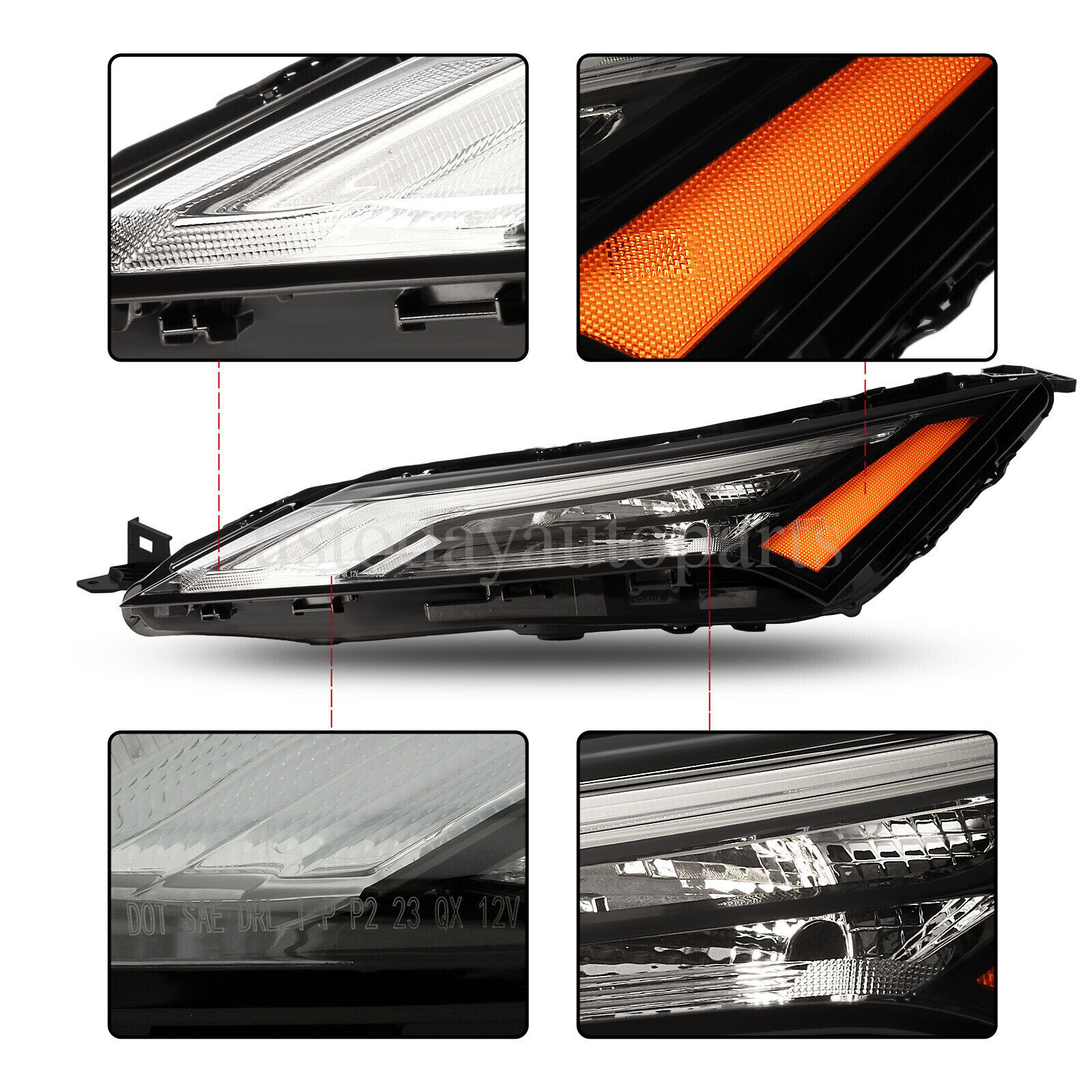 Left Headlight For 2021-2023 Nissan Rogue Halogen W/LED DRL Headlamp Driver Side