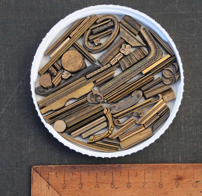 Lot of brass ornaments bookbinding Art Nouveau gilding bookbinder emboss leather