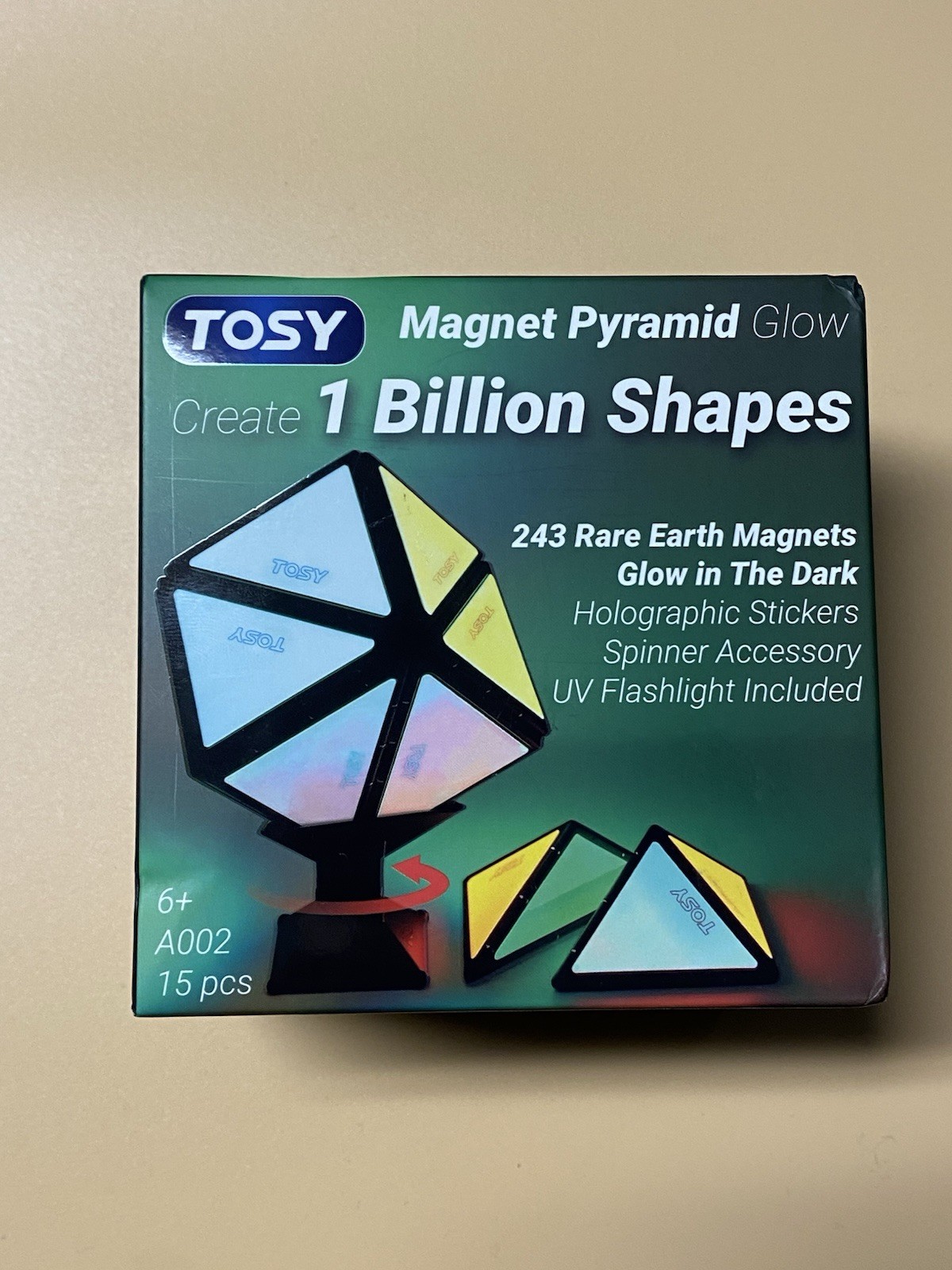 TOSY Magnet Pyramid Glow In The Dark Creative Toy NEW/SEALED