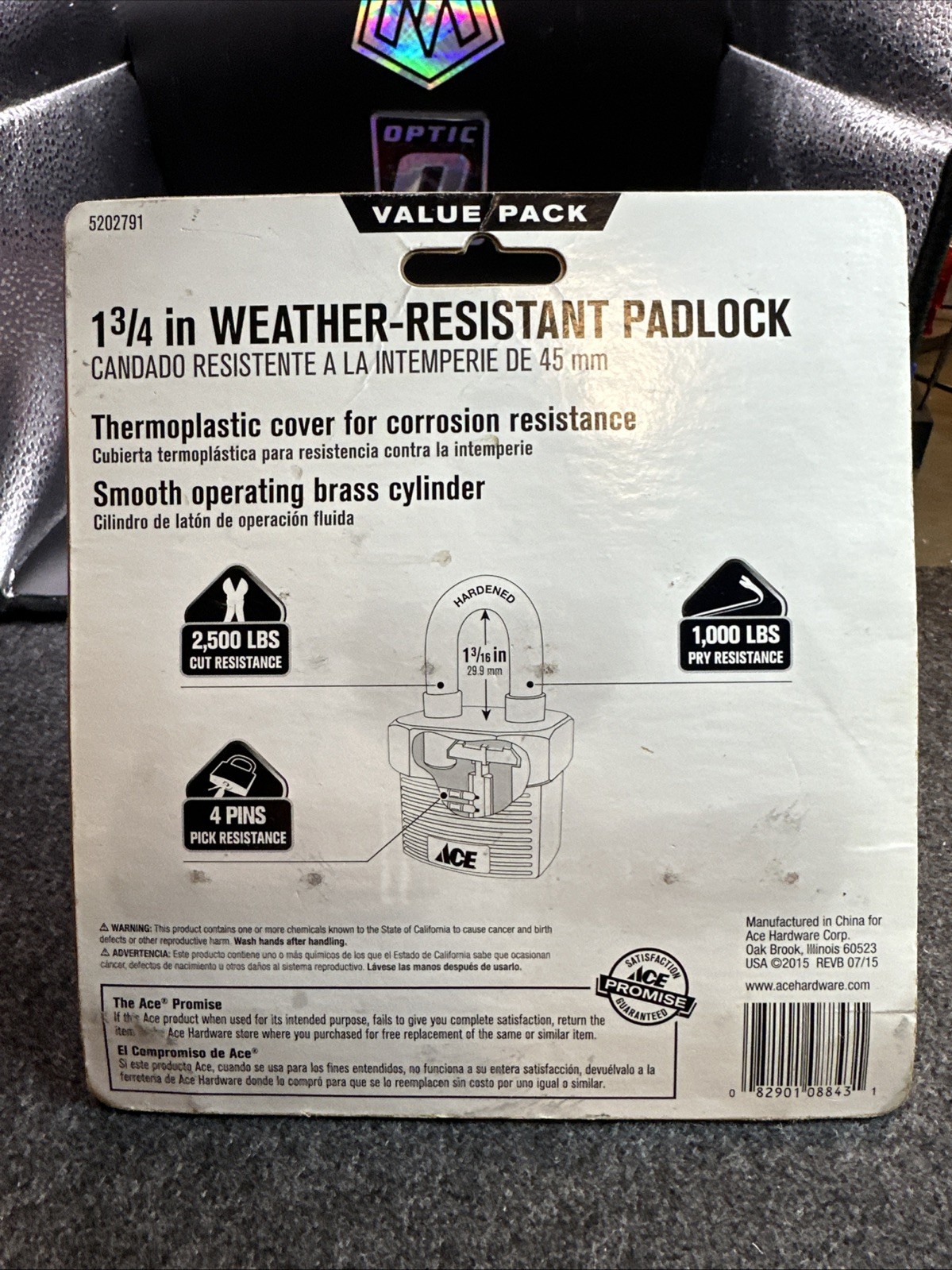 ACE Weather Resistant Double Locking Padlock Keyed Alike Value3 Pack (5202791)FS