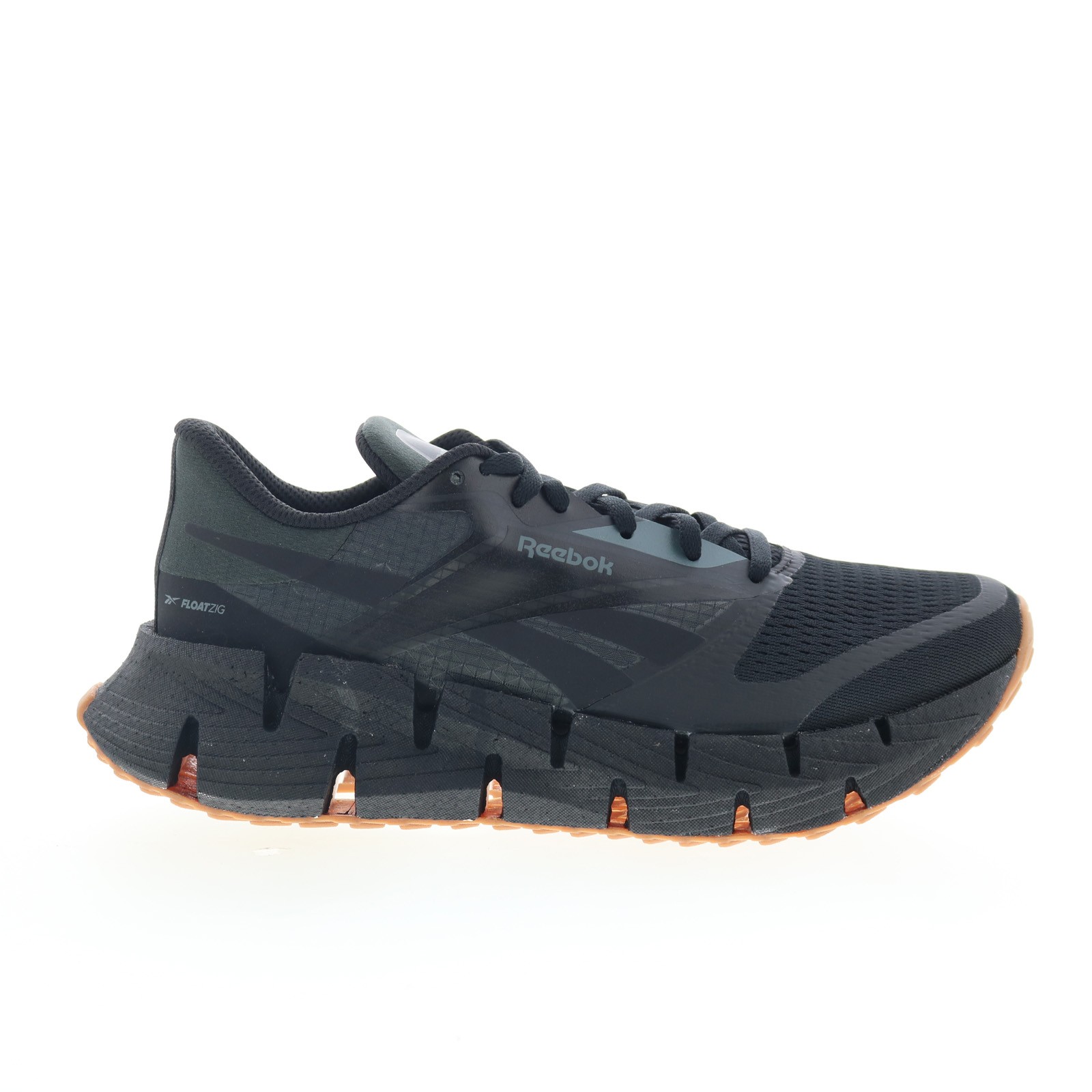 Reebok Floatzig 1 Mens Black Canvas Lace Up Athletic Running Shoes