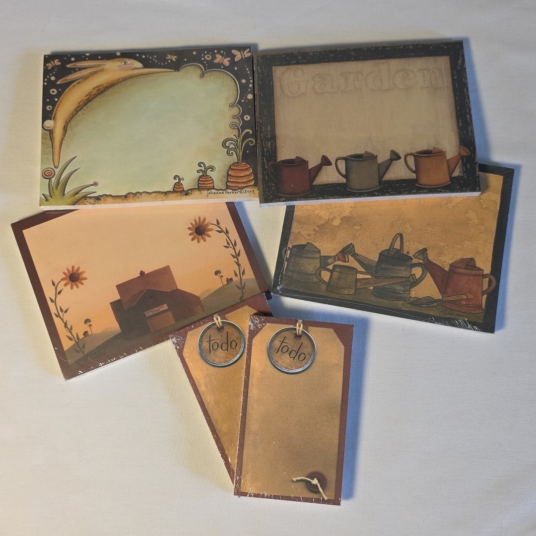 Lot of 6 Primitives By Kathy Magnetic List Notepads Country Garden Farmhouse New