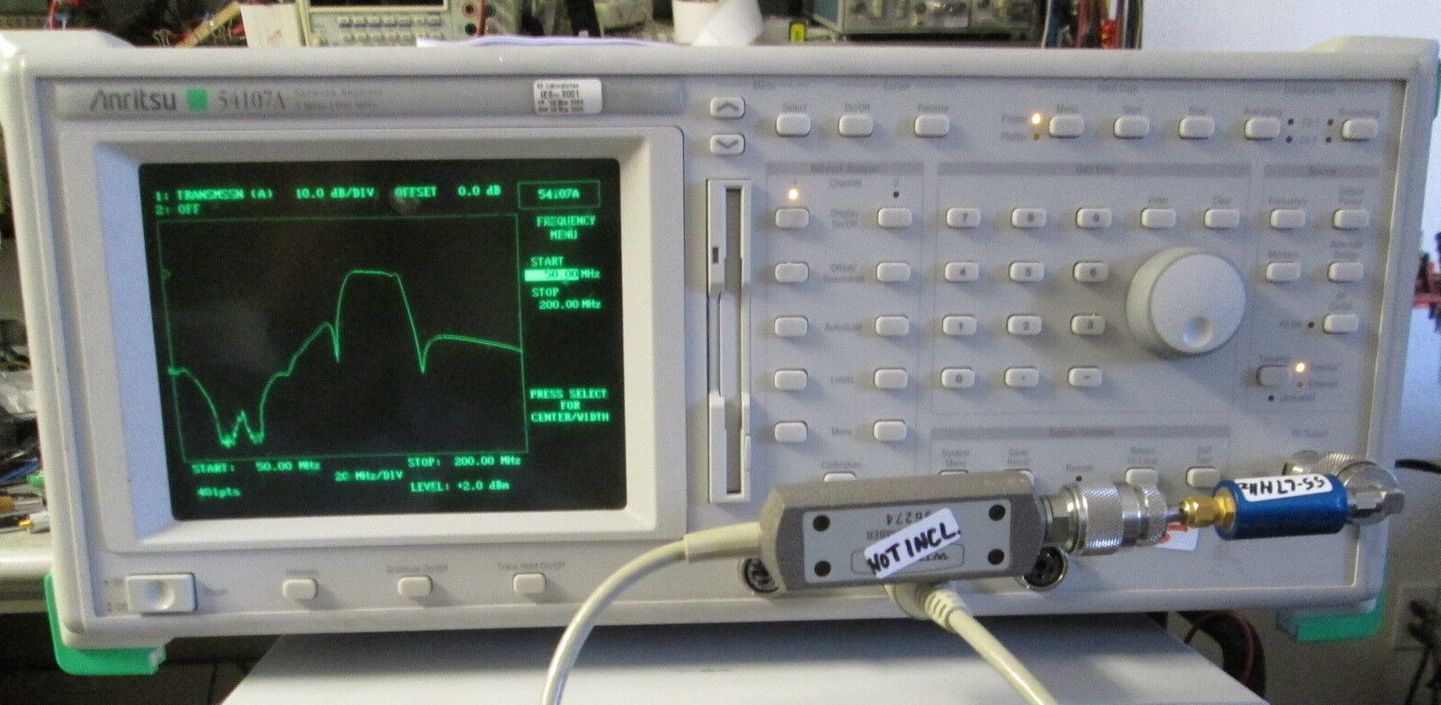 Wiltron 54107A Scalar Network Analyzer TESTED 1MHz-1500MHz Sweep source. opt. 05