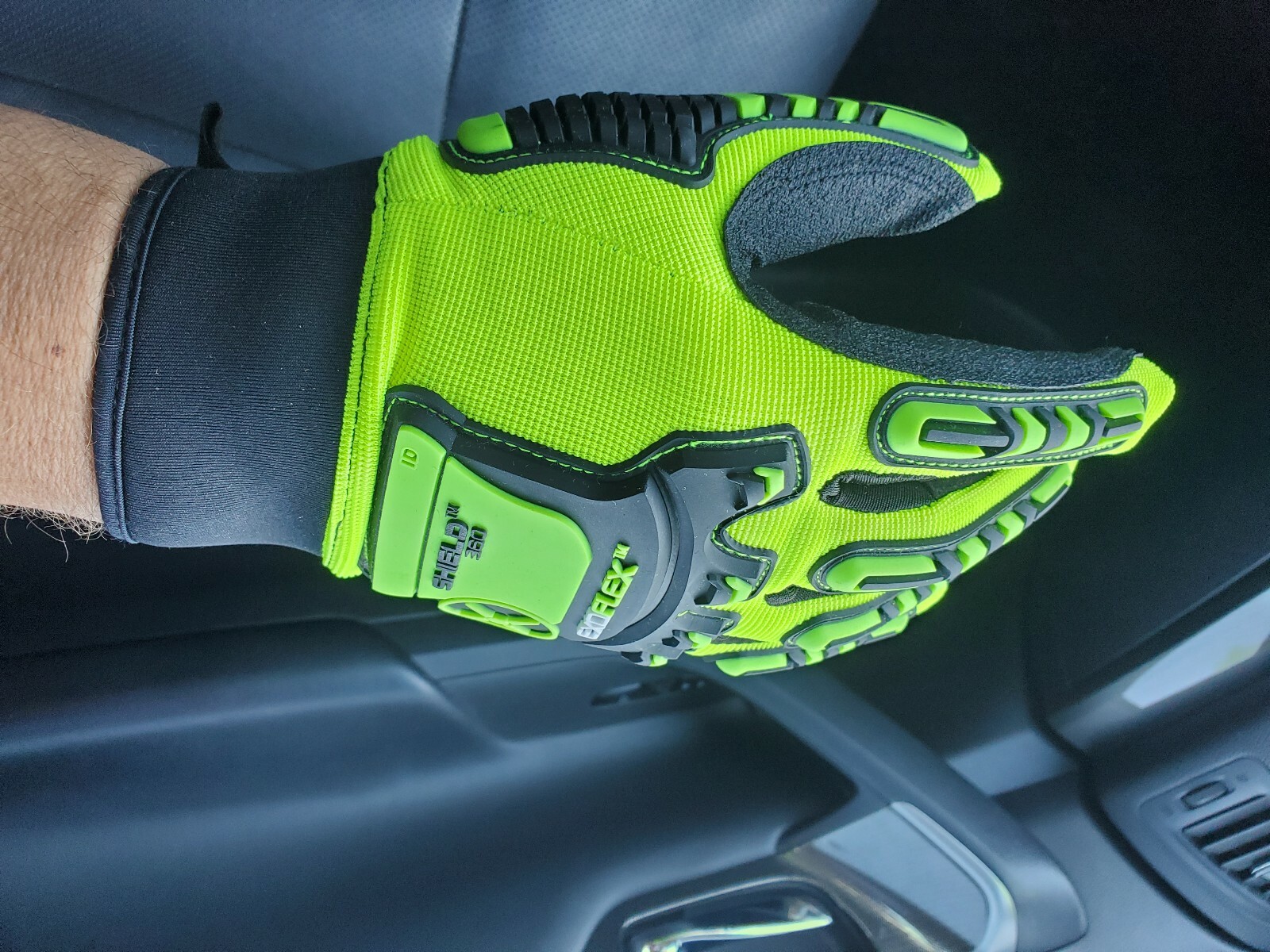 Men's Gloves - PMR Shield 360 ExoFlex HiViz - Green Impact Glove