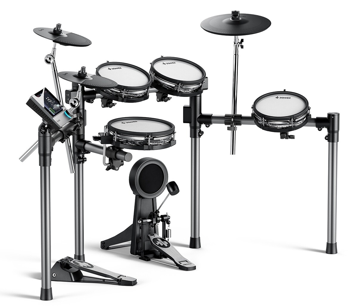 Donner Beat Bluetooth Electric Drum Kit Touch Screen Module 12" Cymbals w/Choke