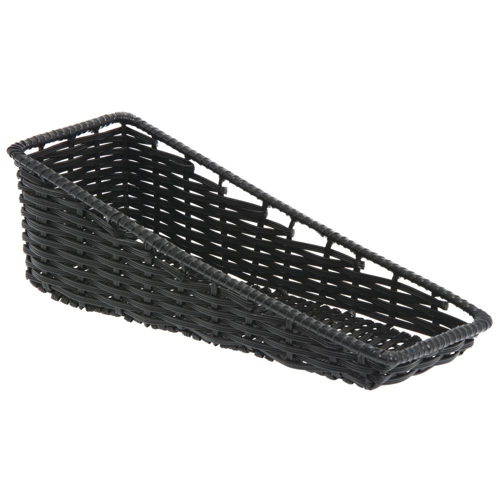HUBERT Tapered Wicker Look Tapered Storage Basket, Rectangular Black - 7 1/2"L x
