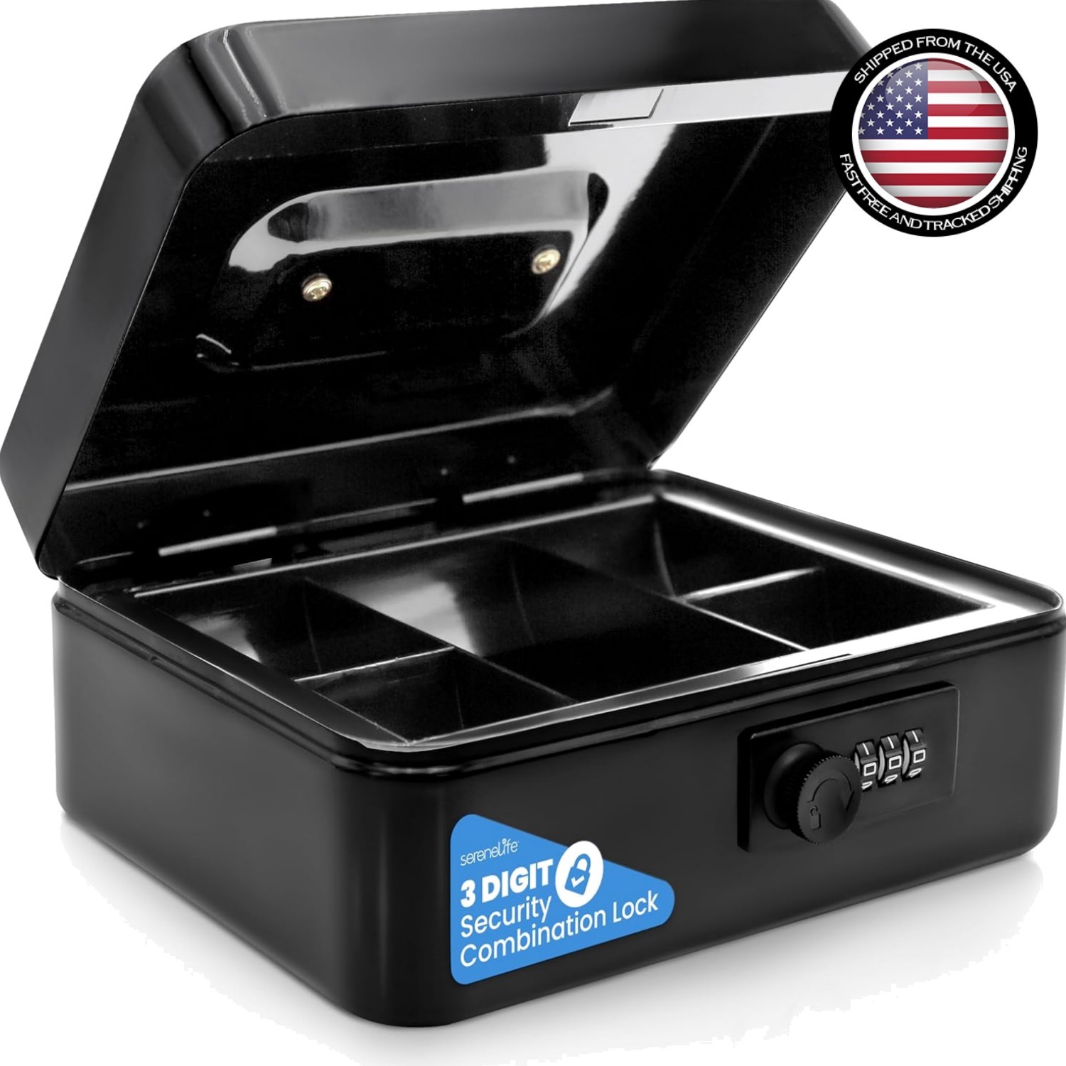 Security Money Box Fire Proof Lock Safe Storage Cash Gun Jewelry Portable Safety