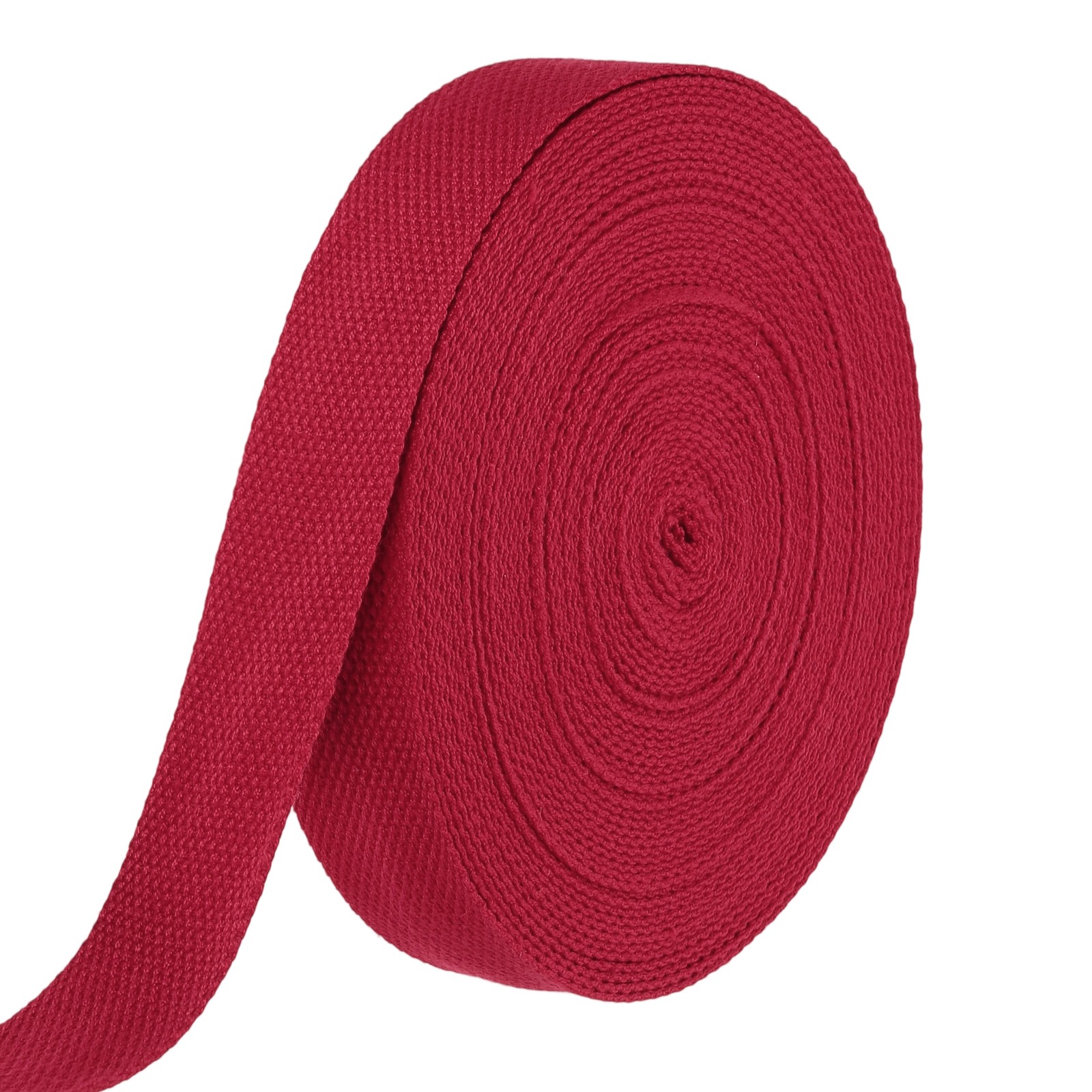 Cotton Webbing 1.5 Inch 15.3 Yard Polyester Cotton Webbing Strap Dark Red