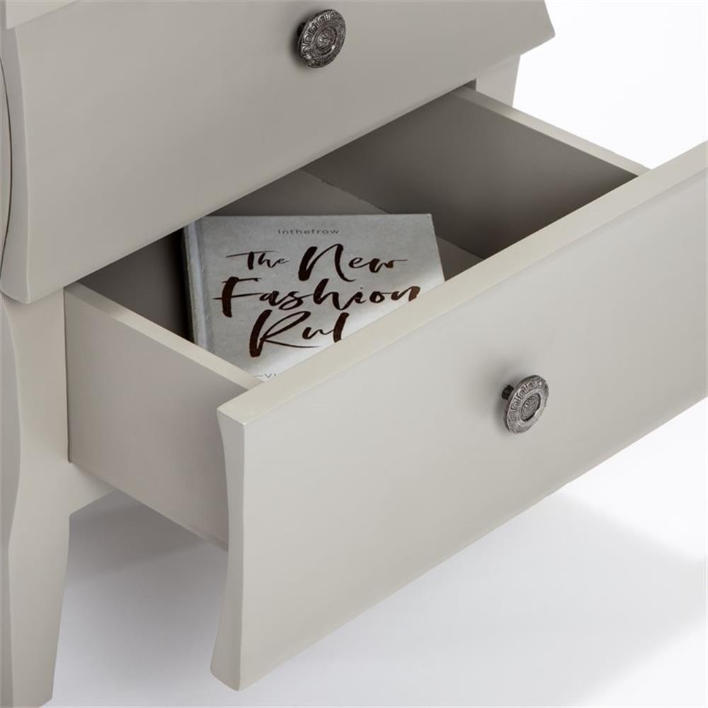 Adore Decor Arlan Side Table with Two Drawers Gray