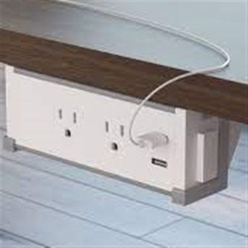 Performance Furnishings PLTDTPM2U2EG Desktop Power Module - White - New Sealed