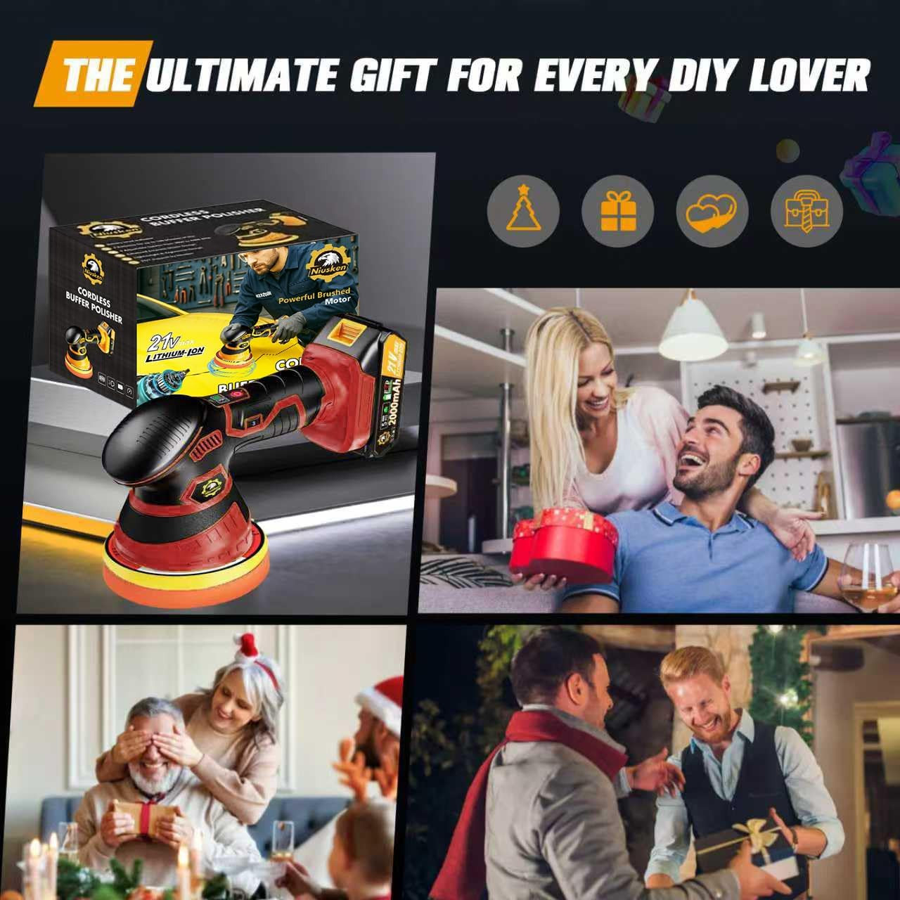Cordless Car Buffer Polisher Kit [2X 2000Mah 21V Batteries & 18 PCS Attachments]