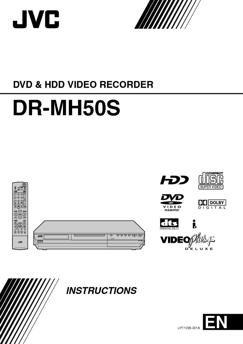 JVC DR-MH50S DVD Recorder Owners Instruction Manual Reprint