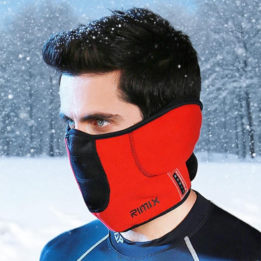 Winter Half Ski Mask Windproof Fleece Ear Warmer Face Cover for Cold Weather Men