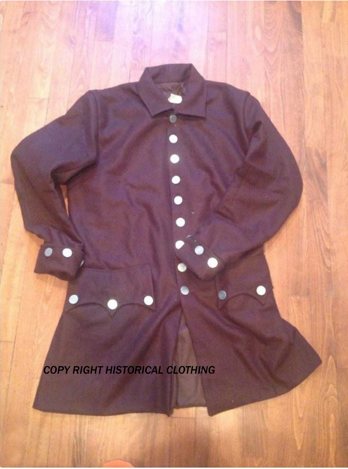 Revolutionary War Brown Wool Civilian Coat