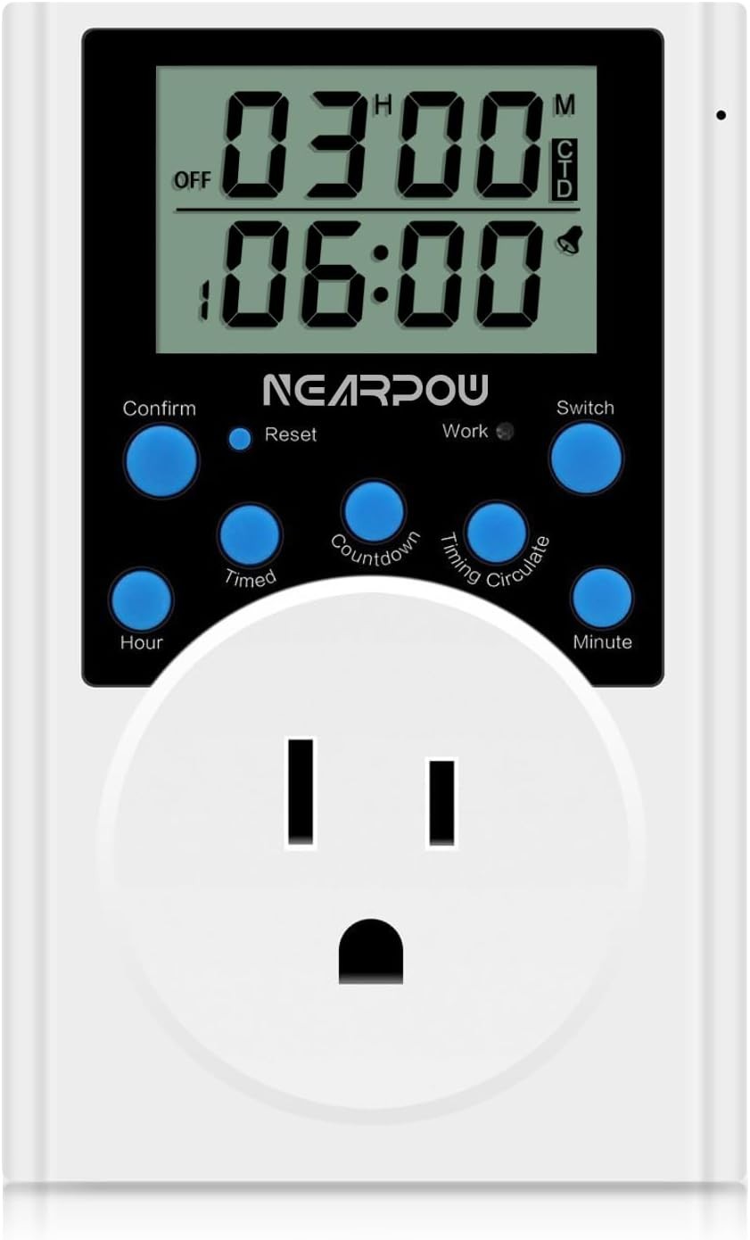 Timer Outlet, Nearpow Multifunctional Infinite Cycle Programmable Blue