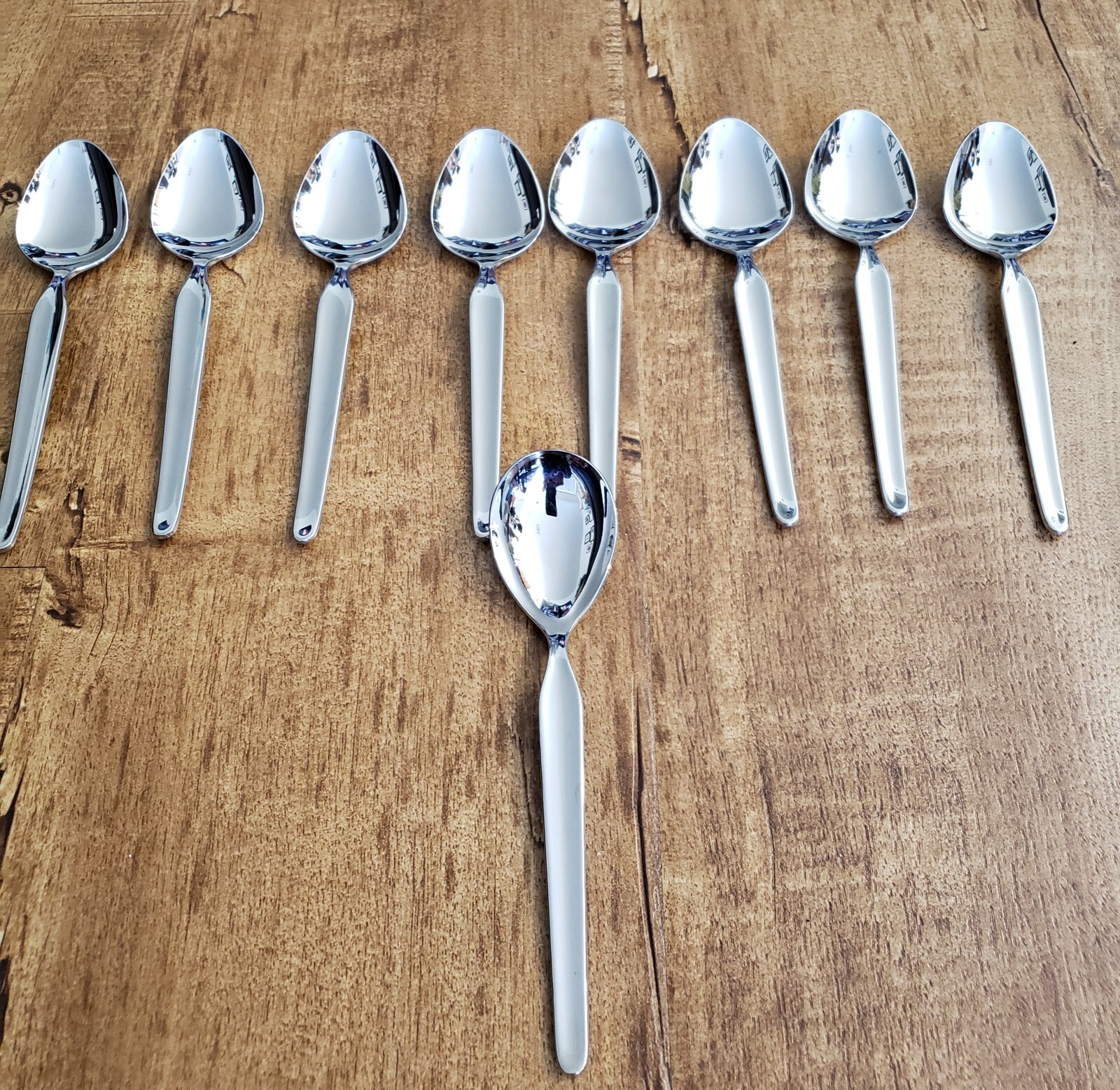 VTG HOSTESS HOUSE CORELING 9 pc Set Spoons Flatware Utensil Stainless GERMANY