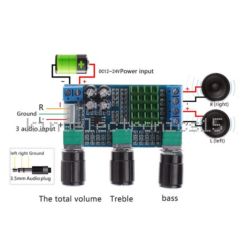 DC 12V~24V 2x80W TPA3116D2 Dual-Channel Stereo Digital Power Amplifier AMP Board