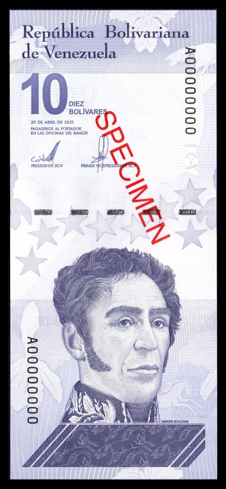 Venezuela  UNC 10 Bolivares Digitales "Specimen" 2021 P-New Uncirculated