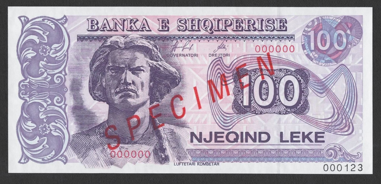 ALBANIA - 100 LEKE 1996 SPECIMEN FDS