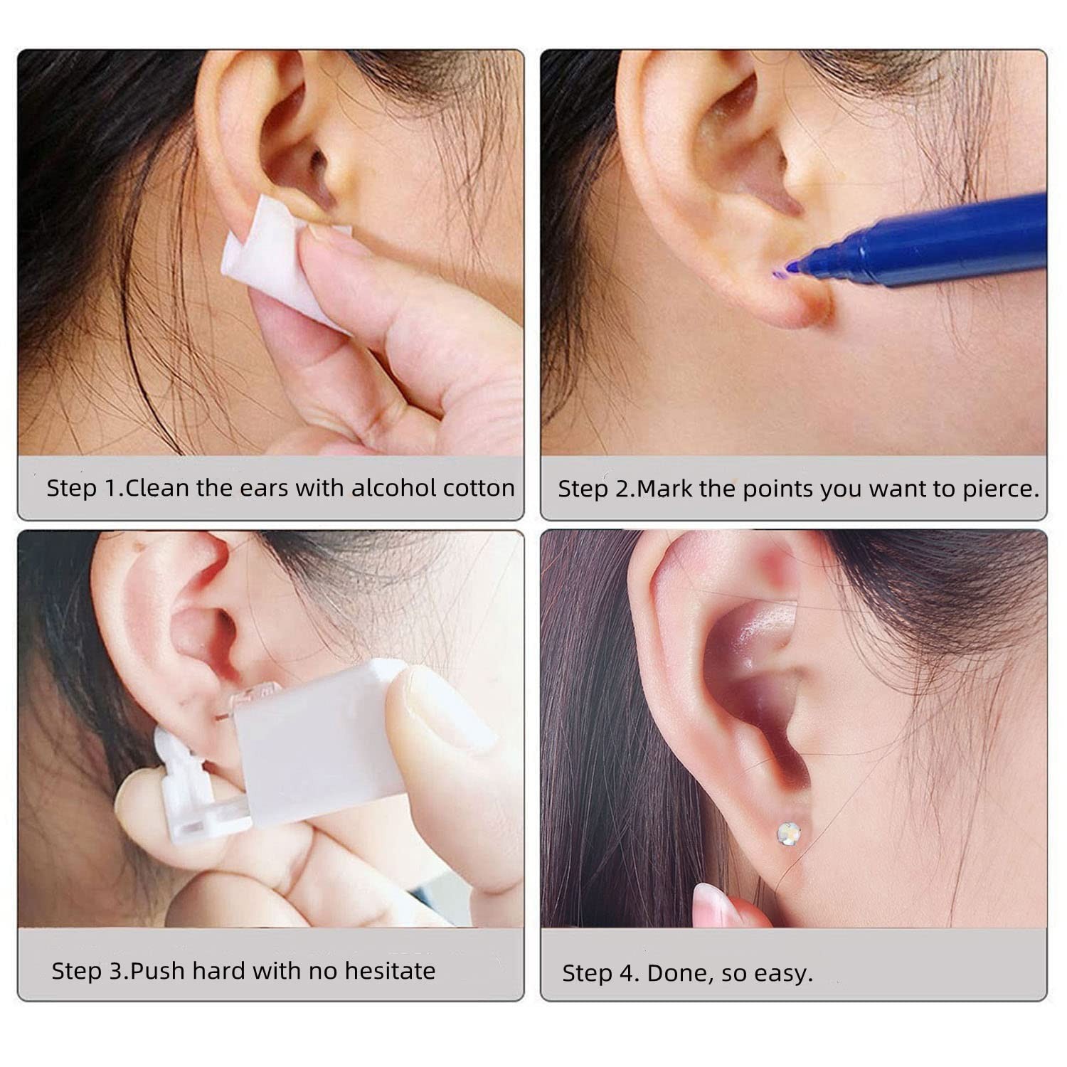 Self Ear Piercing Gun Kit - Painless, Safe, and Portable Piercing Solution