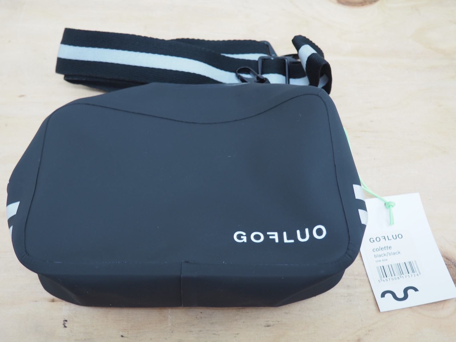 New! GOFLUO Colette Bicycle Handlebar/ Shoulder Bag Black Reflective 2L
