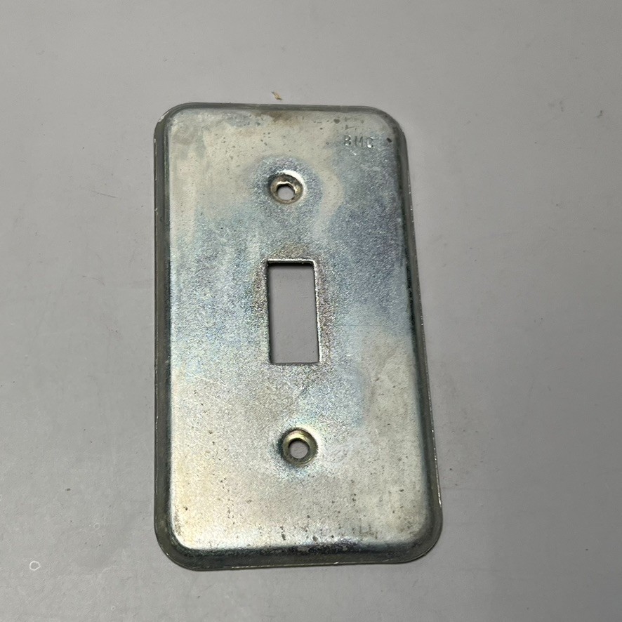 Vintage Metal SWITCH PLATE Wall Cover Stainless Steel Industrial Replacement