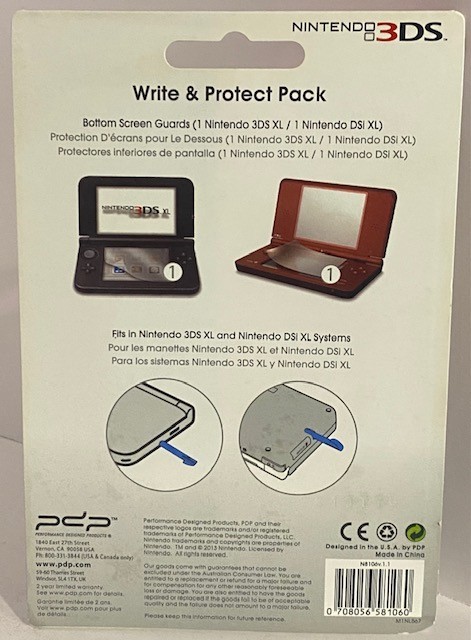 PDP New Nintendo 3DS XL Write & Protect Pack Stylus Replacement Screen Protector