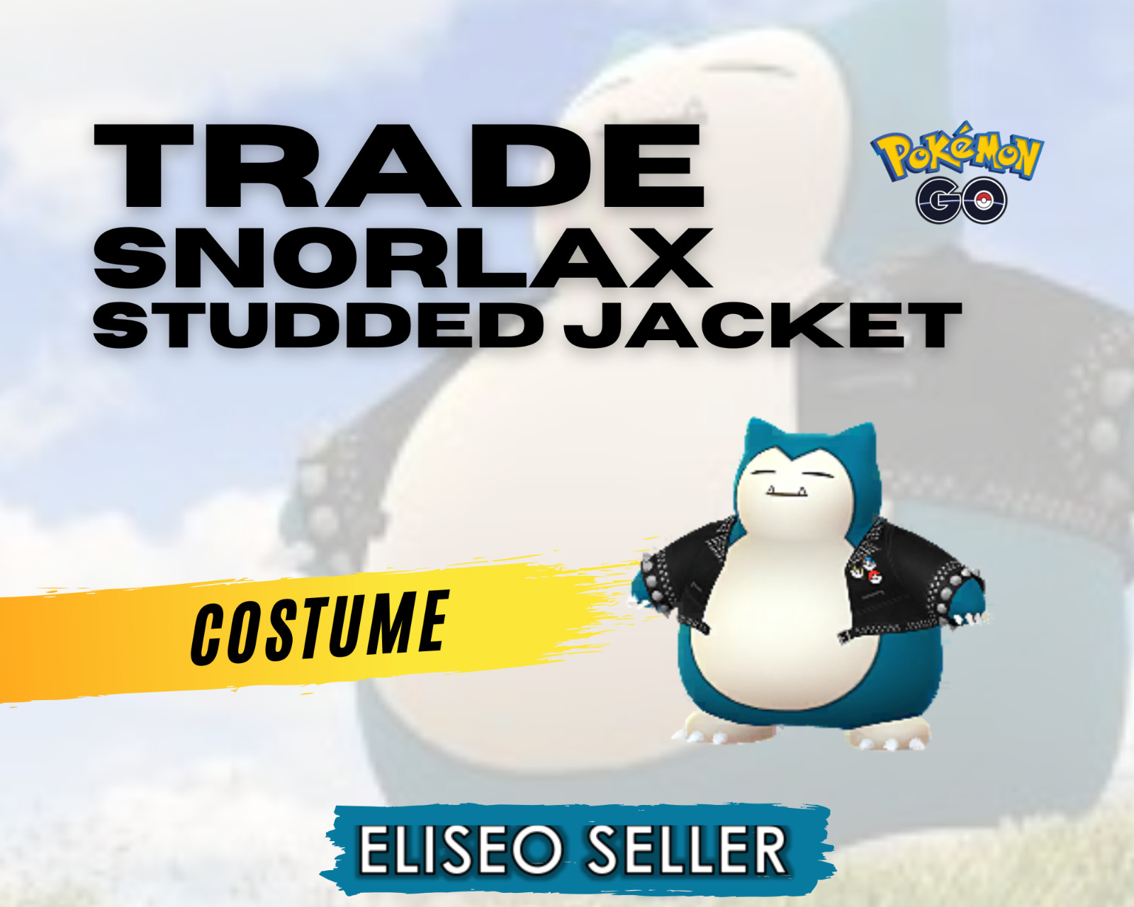 Snorlax Studded Jacket  - Pokemon Snorlax Studded Jacket GO - Costume Snorlax