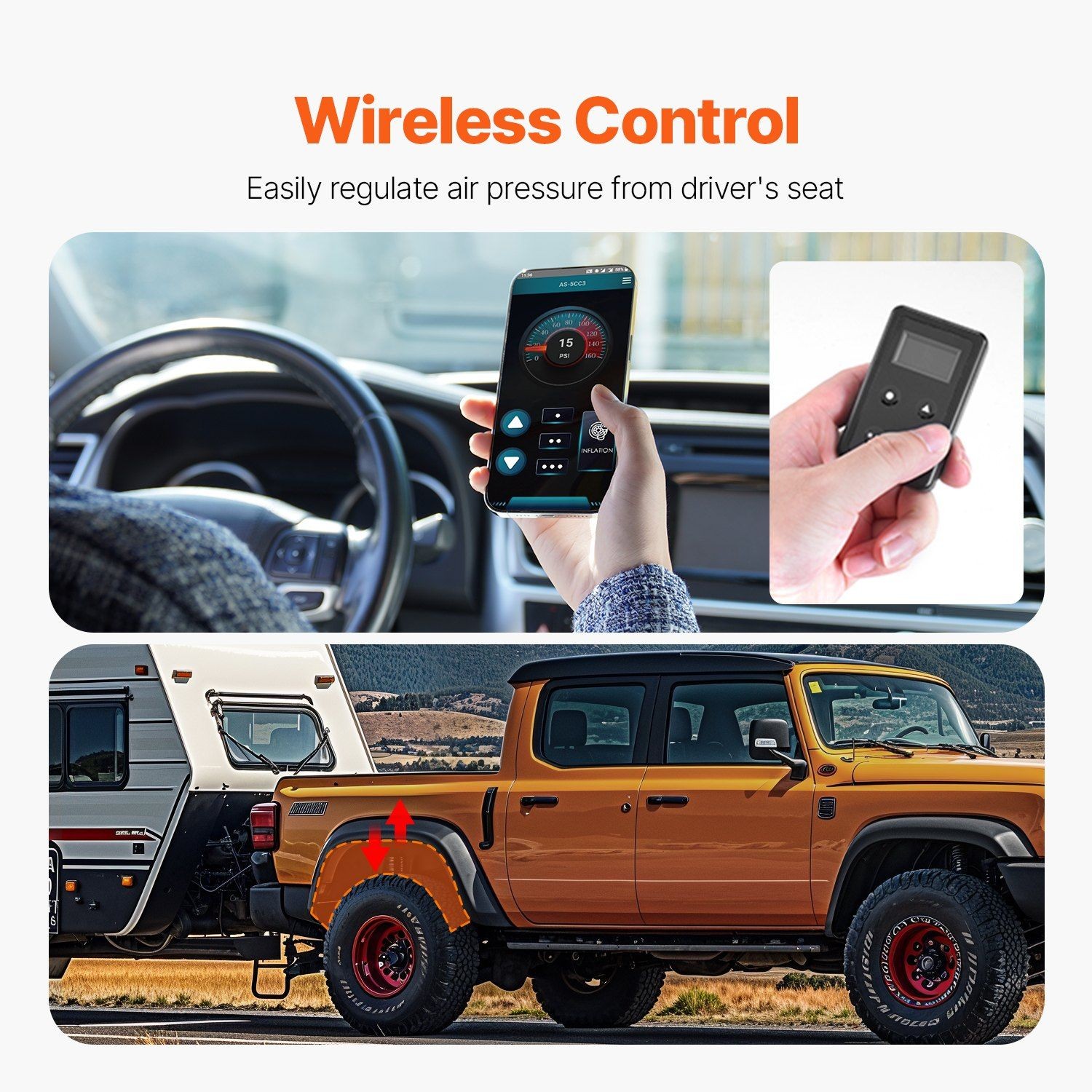 100PSI Air Ride Kit: Wireless App Control, Single Path