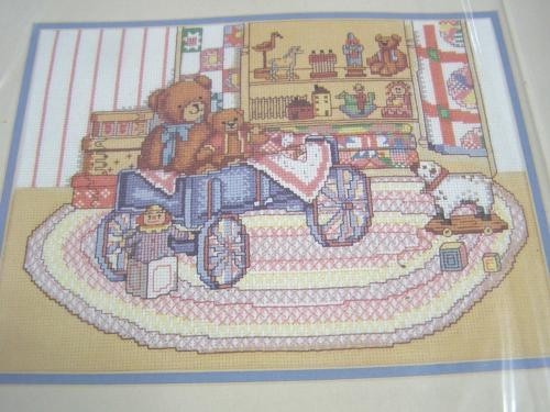 Teddy Bear cross stitch pattern & Bear paper dolls to paint #1500
