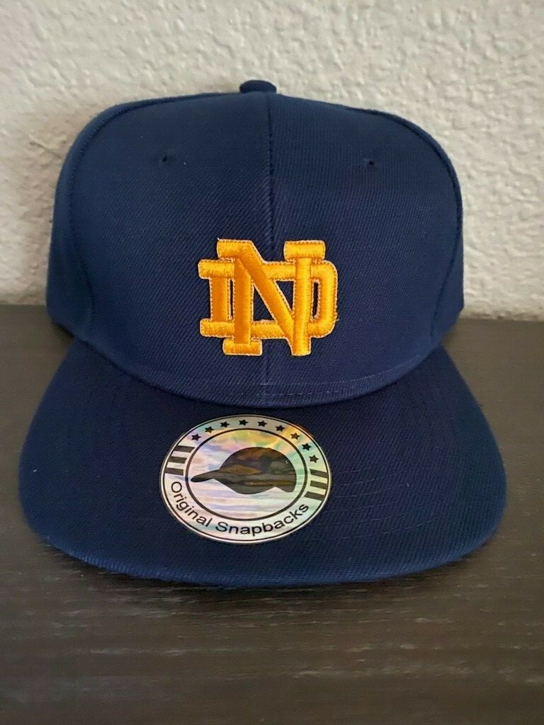 RETRO Lou Holtz Notre Dame Fighting Irish ND Logo Football Snapback Hat NEW ☘️