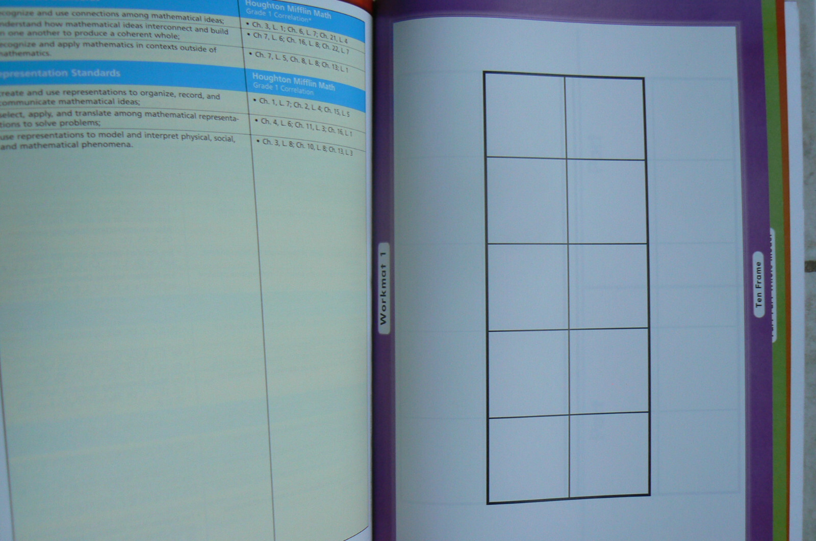 Houghton Mifflin MATH 1/1st Student Resources:Glossary,Workmats,Activity Almanac