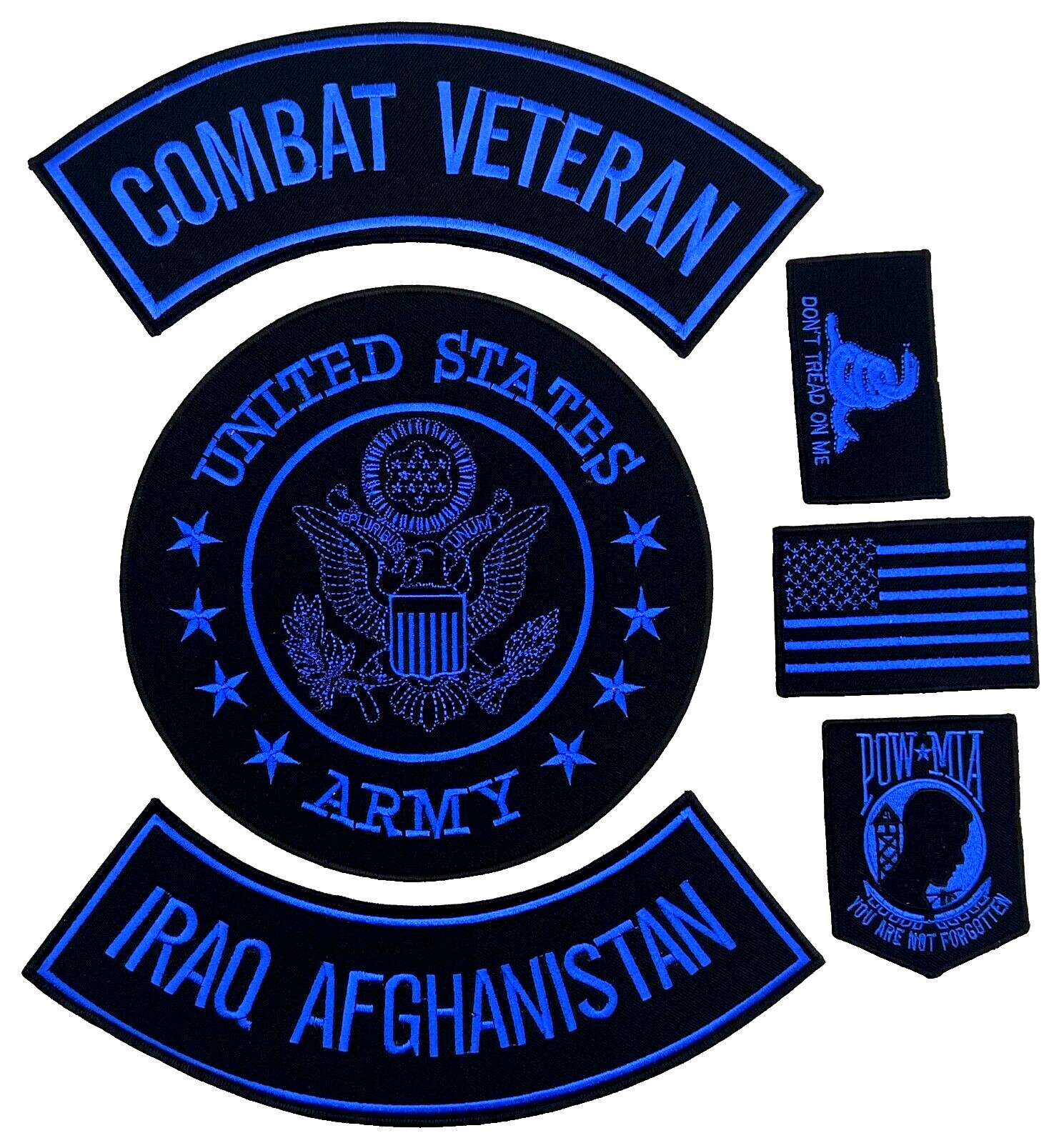 US ARMY SEAL COMBAT VETERAN IRAQ AFGHANISTAN MILITARY MOTORCYCLE VEST 6 PATCHES