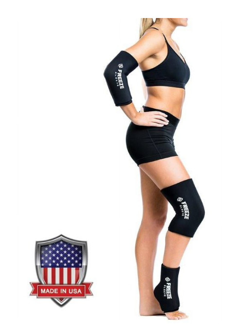 Freeze Sleeve Cold Therapy Compression Sleeve Black Medium Knee Elbow Wrist