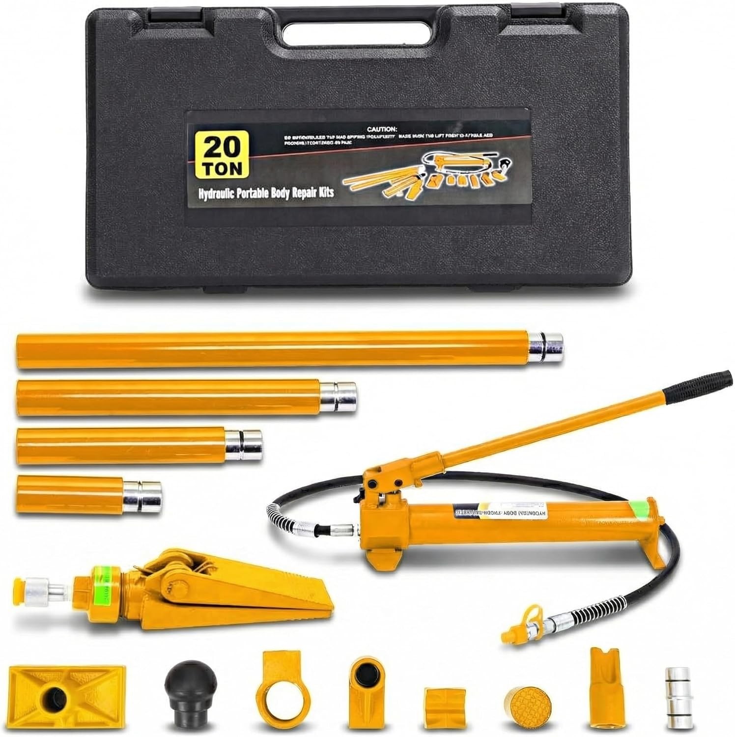 20 Ton Porta Power Hydraulic Kit Steel Body Frame Repair Kit with Carrying Case