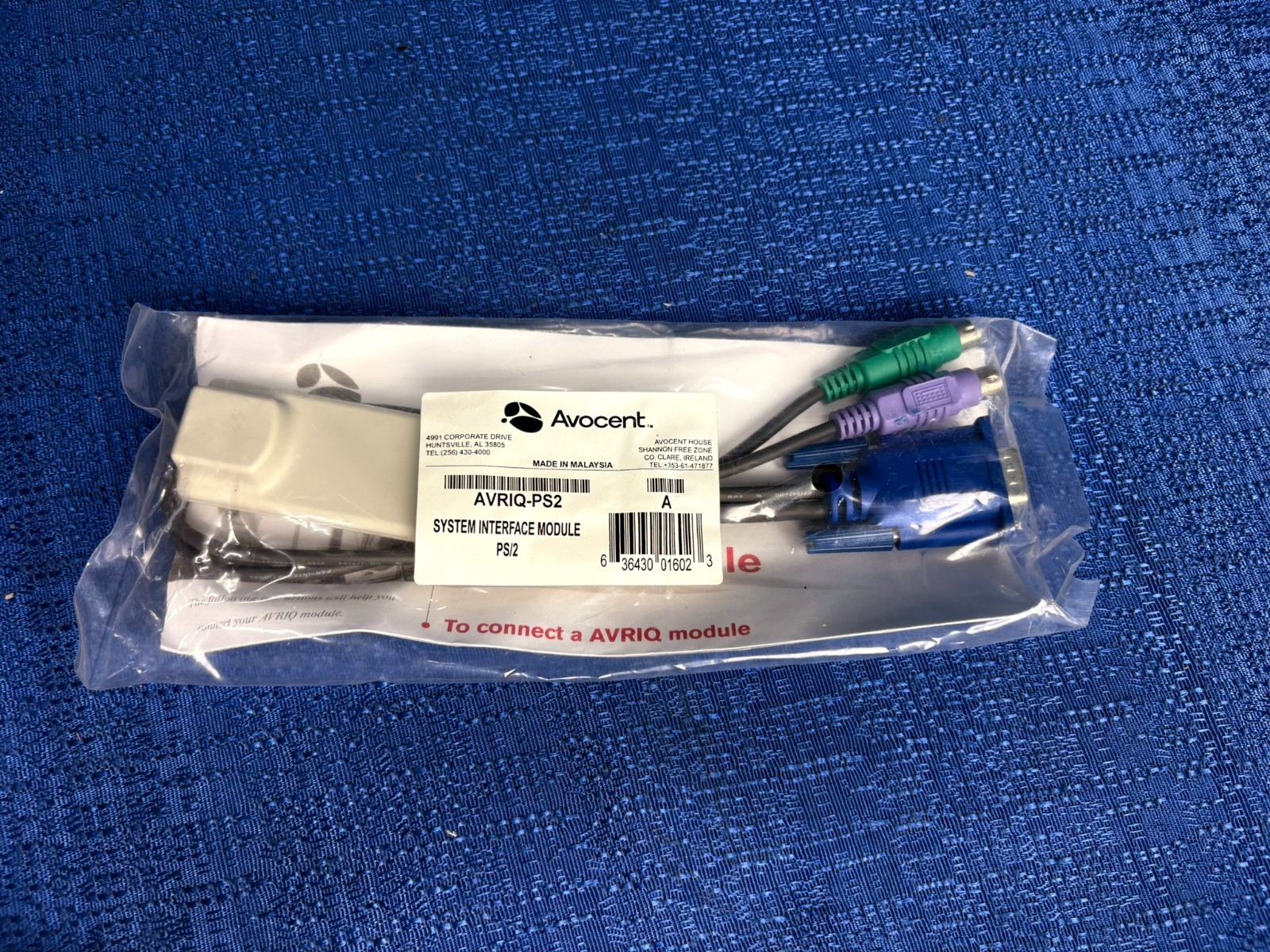 Avocent AVRIQ-PS2 System Interface Module KVM switch - NEW