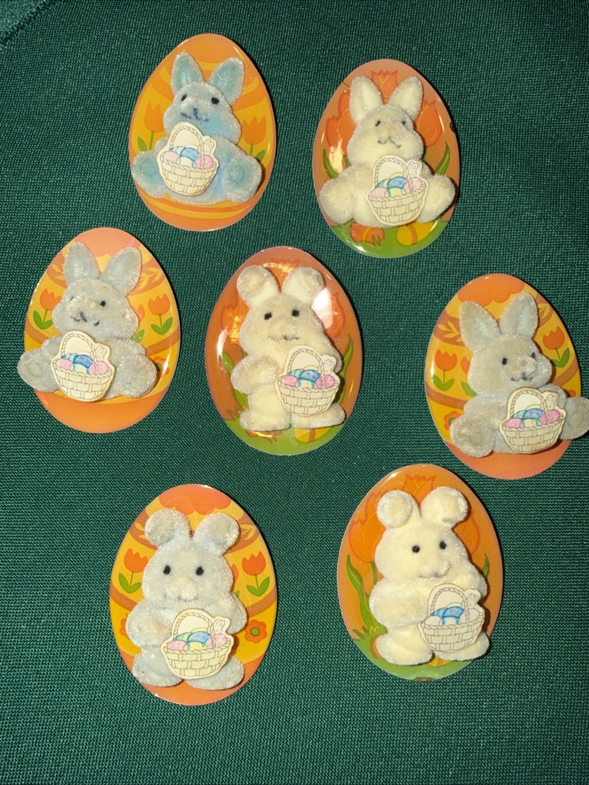 World Trend Bunny With Basket Easter Brooch Lot of 7