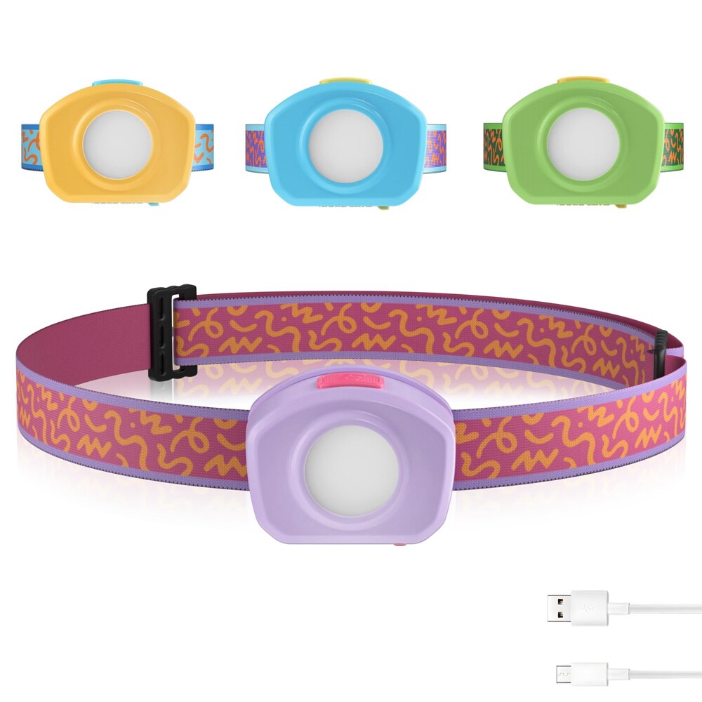 EverBrite LED Headlamp Rechargeable Kids Headlamp with RGB Mode 3 Modes Plastic