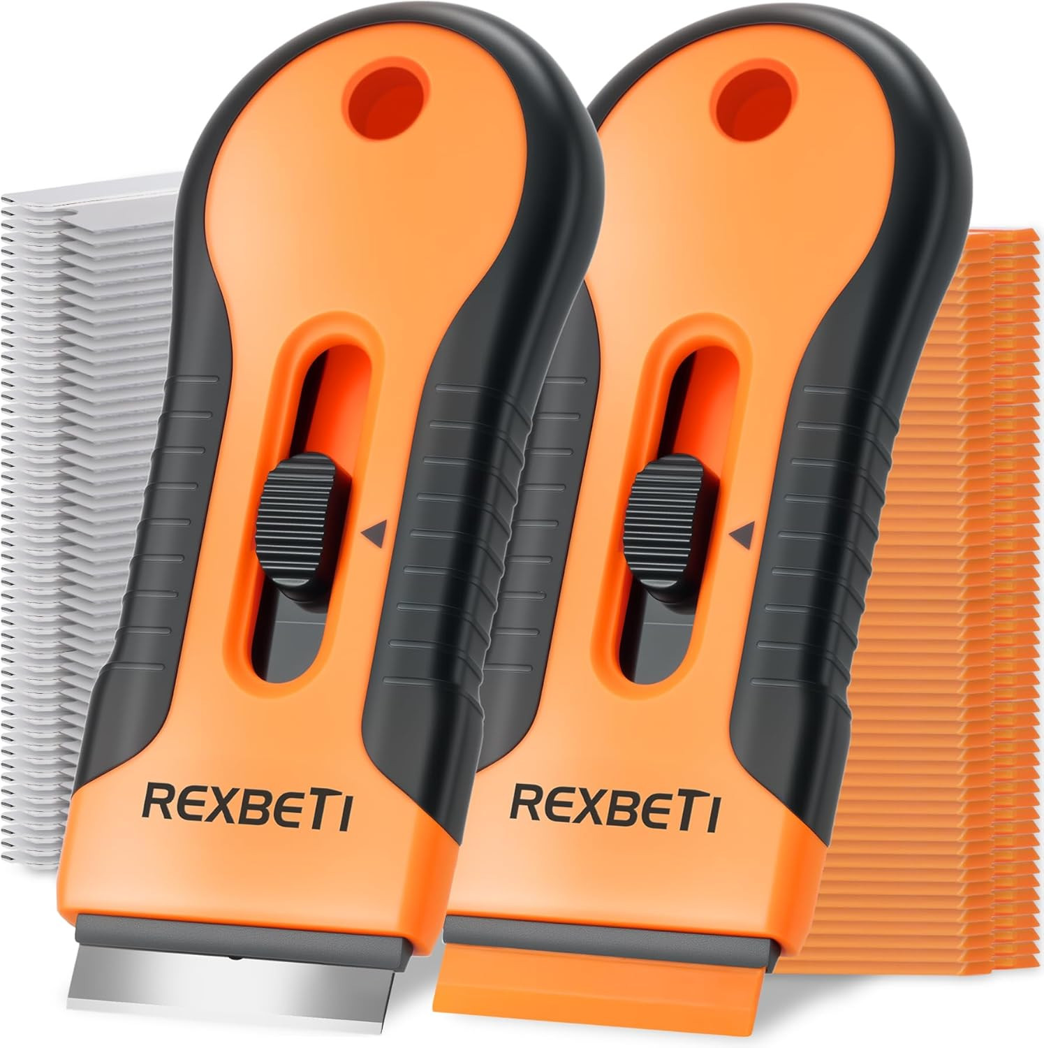 Razor Blade Scraper Tool, 2 Pack Razor Scraper Set with Extra 80Pcs Razor Bla...