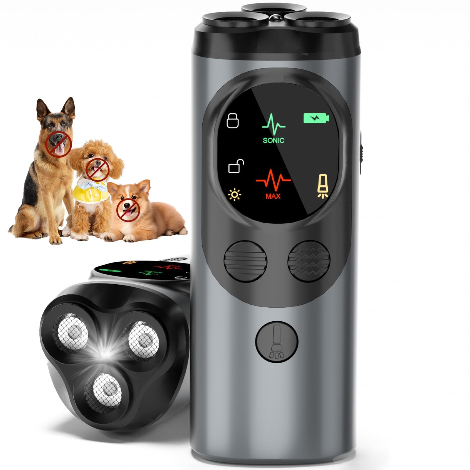 Dog Sonic Bark Deterrents Devices for Own or Neighbor's Dog, 3X Ultrasonic an...